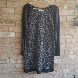 LOFT Animal Print Gray Dress